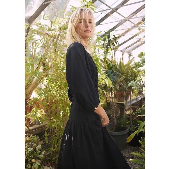 New Free People On The Move Midi Dress free-est $118 X-SMALL Black - Picture 2 of 8